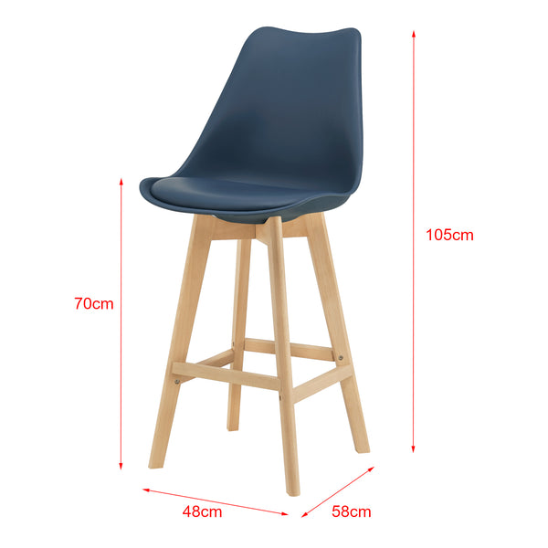 Lot de 2 Tabourets de Bar Lublin Similicuir Hêtre [en.casa] 