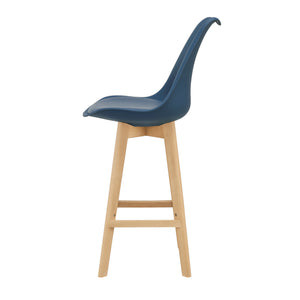 Lot de 2 Tabourets de Bar Lublin Similicuir Hêtre [en.casa] 