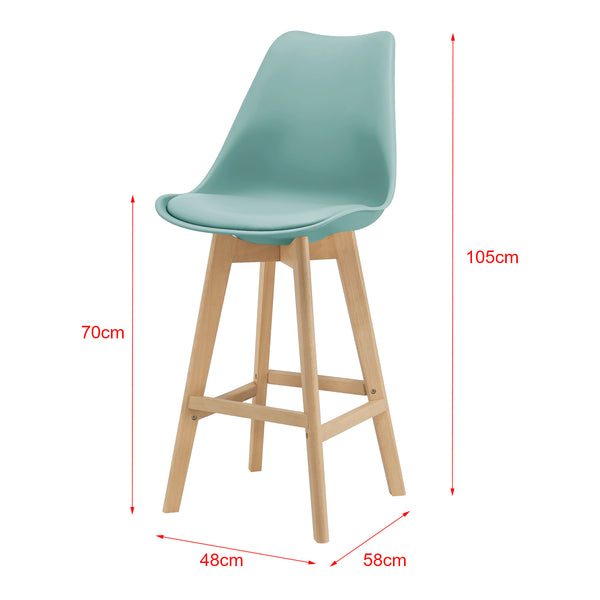 Lot de 2 Tabourets de Bar Lublin Similicuir Hêtre [en.casa] 