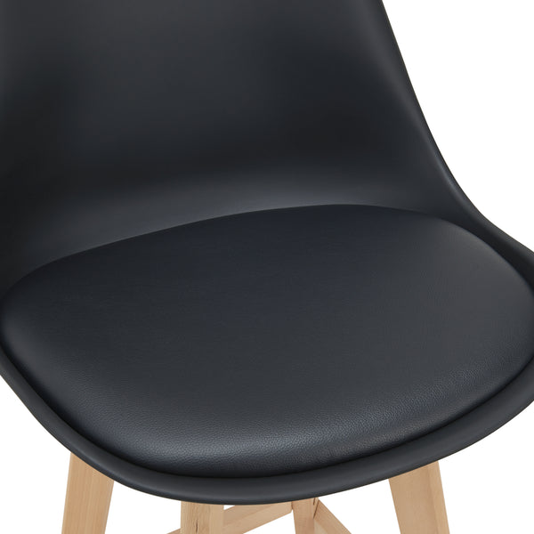 Lot de 2 Tabourets de Bar Lublin Similicuir Hêtre [en.casa] 