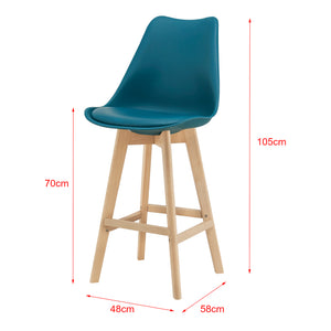 Lot de 2 Tabourets de Bar Lublin Similicuir Hêtre [en.casa] 