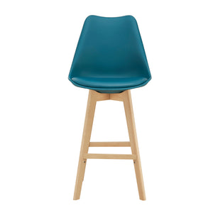 Lot de 2 Tabourets de Bar Lublin Similicuir Hêtre [en.casa] 