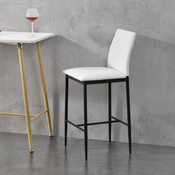 Lot de 2 Tabourets de Bar Chaises Rembourrées PU Similicuir avec Pieds en Acier et Hauteur d'Assise 66 cm [en.casa]