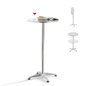 [en.casa] Bartafel Avesta tuintafel opvouwbaar rond Ø60 cm zilverkleurig