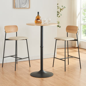 Table haute ronde Vantaa acier MDF 100 x 60 cm [en.casa]