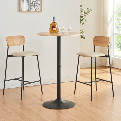 Table haute ronde Vantaa acier MDF 100 x 60 cm [en.casa]