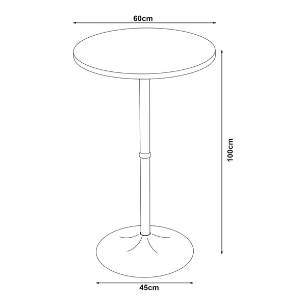 Table haute ronde Vantaa acier MDF 100 x 60 cm [en.casa]