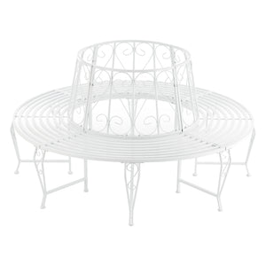 Banc de Jardin Sorrent Rond pour Arbre 160 x 84 cm Acier couleurs différentes [en.casa]