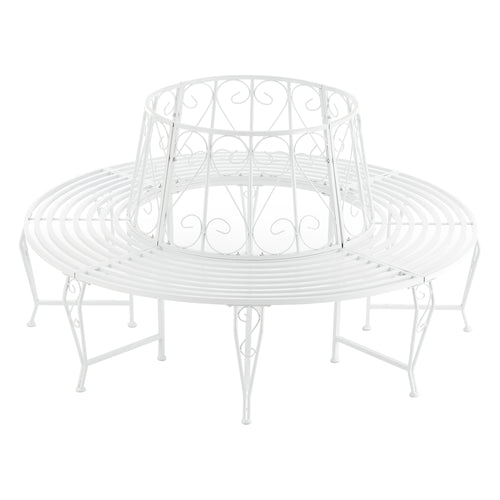 Banc de Jardin Sorrent Rond pour Arbre 160 x 84 cm Acier couleurs différentes [en.casa]