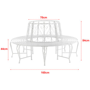 Banc de Jardin Sorrent Rond pour Arbre 160 x 84 cm Acier couleurs différentes [en.casa]