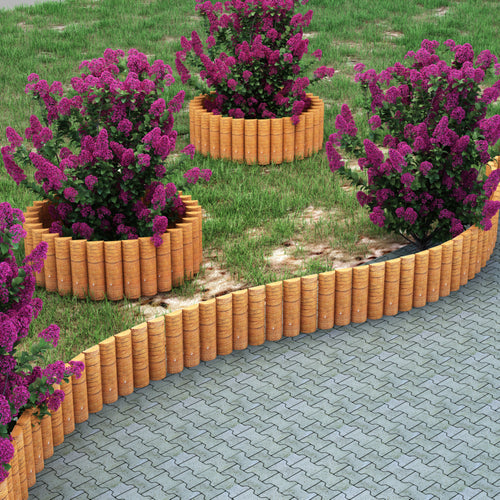 Palissade Rotta bois de pin 150 x 20 cm naturel [en.casa]