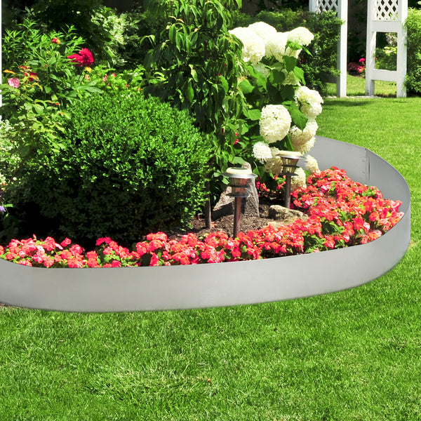 Bordure de jardin acier galvanisé argent casa.pro