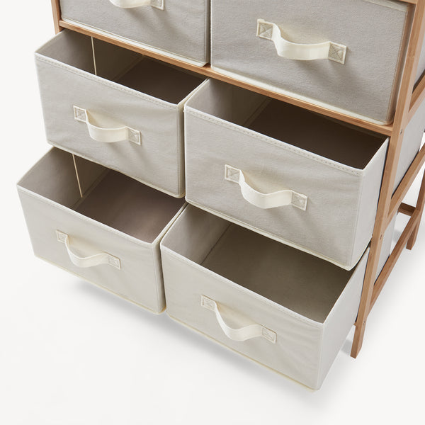 Commode avec tiroirs en tissu Maldon naturel / beige [en.casa] 