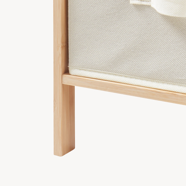 Commode avec tiroirs en tissu Maldon naturel / beige [en.casa] 