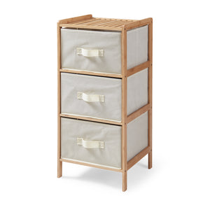 Commode avec tiroirs en tissu Maldon naturel / beige [en.casa] 