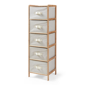 Commode avec tiroirs en tissu Maldon naturel / beige [en.casa] 
