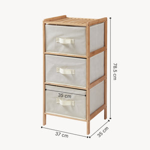 Commode avec tiroirs en tissu Maldon naturel / beige [en.casa] 
