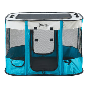 [en.casa] Hondenbox Mörbylånga blauw en beige - 3 varianten