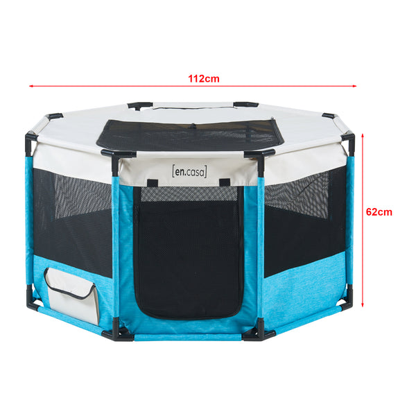 [en.casa] Hondenbox Nærøysund blauw en beige - 2 varianten