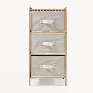 Commode avec tiroirs en tissu Maldon naturel / beige [en.casa] 
