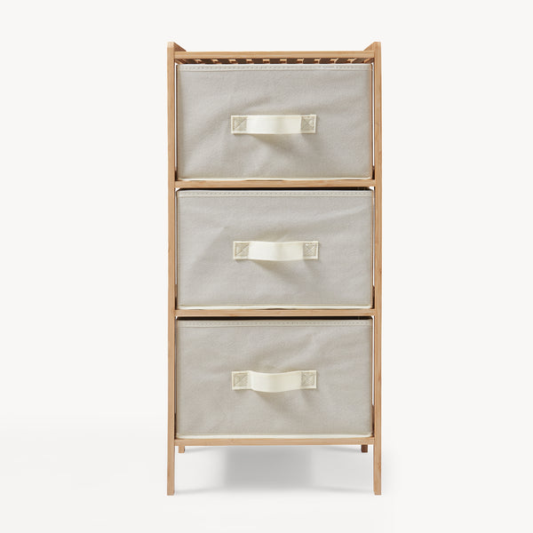 Commode avec tiroirs en tissu Maldon naturel / beige [en.casa] 