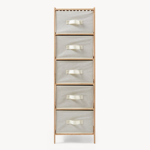 Commode avec tiroirs en tissu Maldon naturel / beige [en.casa] 