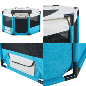 [en.casa] Hondenbox Nærøysund blauw en beige - 2 varianten