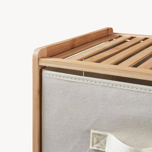 Commode avec tiroirs en tissu Maldon naturel / beige [en.casa] 