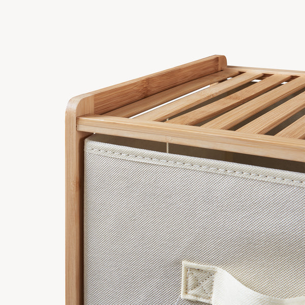 Commode avec tiroirs en tissu Maldon naturel / beige [en.casa] 