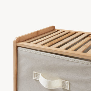 Commode avec tiroirs en tissu Maldon naturel / beige [en.casa] 