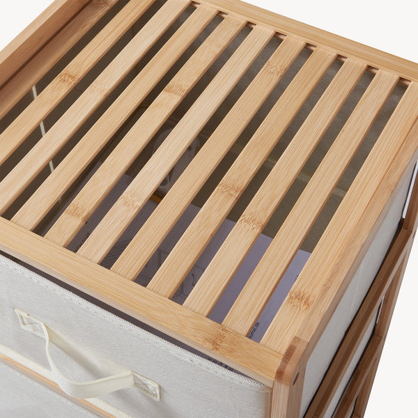 Commode avec tiroirs en tissu Maldon naturel / beige [en.casa] 