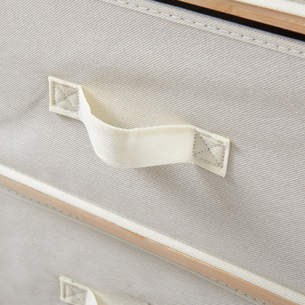 Commode avec tiroirs en tissu Maldon naturel / beige [en.casa] 