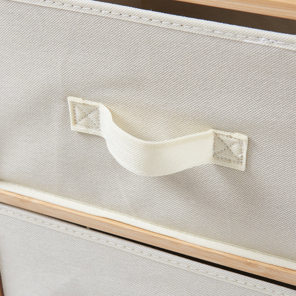 Commode avec tiroirs en tissu Maldon naturel / beige [en.casa] 