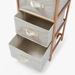 Commode avec tiroirs en tissu Maldon naturel / beige [en.casa] 