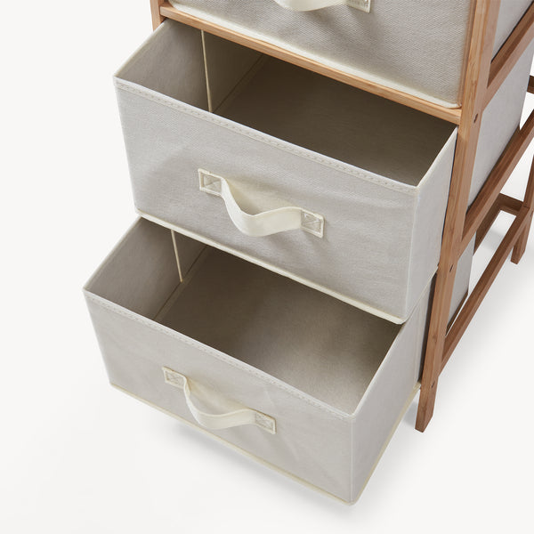 Commode avec tiroirs en tissu Maldon naturel / beige [en.casa] 