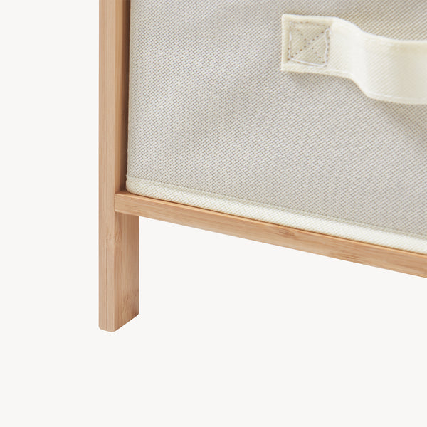 Commode avec tiroirs en tissu Maldon naturel / beige [en.casa] 