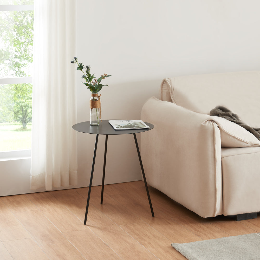 Bijzettafel Sula van metaal zwart in verschillende maten [en.casa] - premiumXL