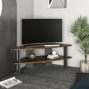 Meuble TV Fredensborg 45 x 116 x 40 cm effet bois ancien / anthracite [en.casa]