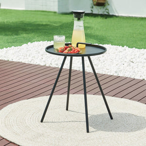 Table d'appoint de jardin Fosen acier 55 x 42 cm [en.casa]