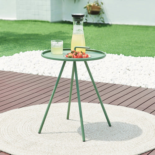 Table d'appoint de jardin Fosen acier 55 x 42 cm [en.casa]