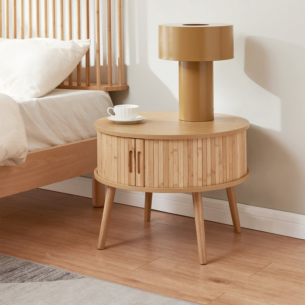 Table de chevet Nordkapp II 45 x 60 cm naturel [en.casa]