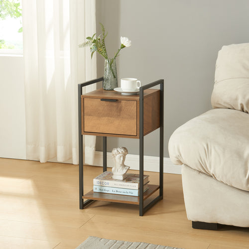 Table d’appoint Namsskogan 62x33x32cm aspect noyer [en.casa] - premiumXL