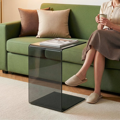Table d'appoint Trölmapilu verre 60 x 40 x 40 cm [en.casa]