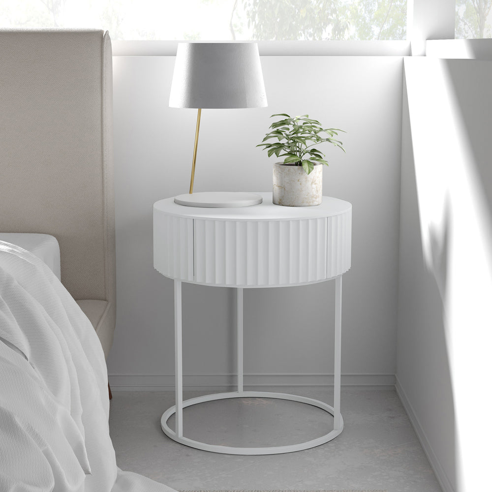 Table d’appoint Rill avec tiroir 46 x 40 cm [en.casa]