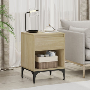 Bijzettafel Kistiandi met lade en open vak 62x46x40 cm [en.casa]