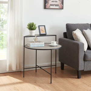 Table d’appoint Fyresdal noir/chêne - aspect [en.casa] - premiumXL