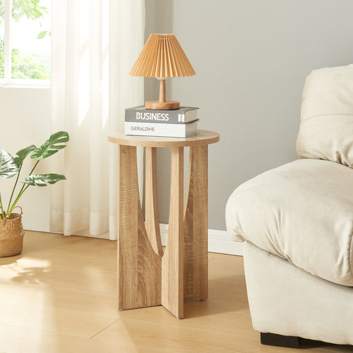 Table d’appoint Rindal 38x56,5 cm aspect chêne [en.casa] - premiumXL
