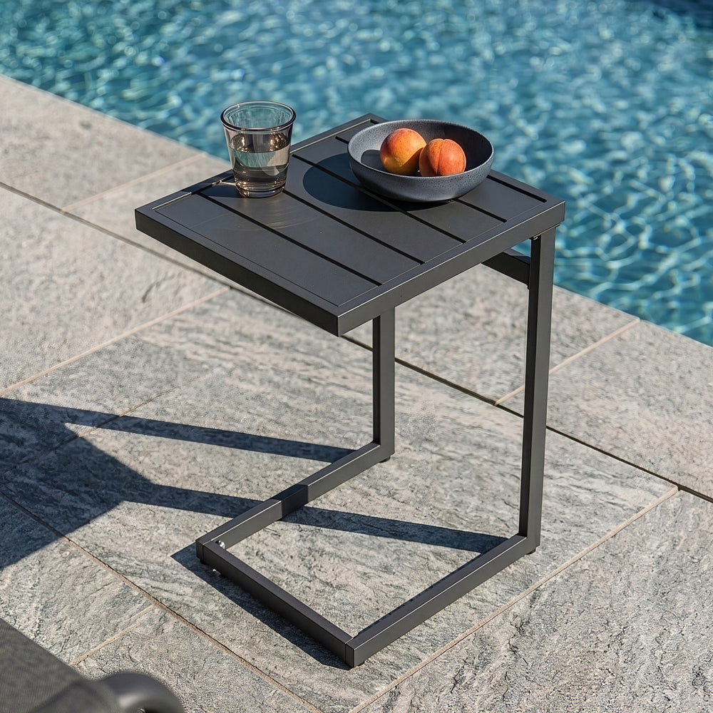 Outdoor bijzettafel Gaby staal 58x40x30 cm antracietgrijs [casa.pro]