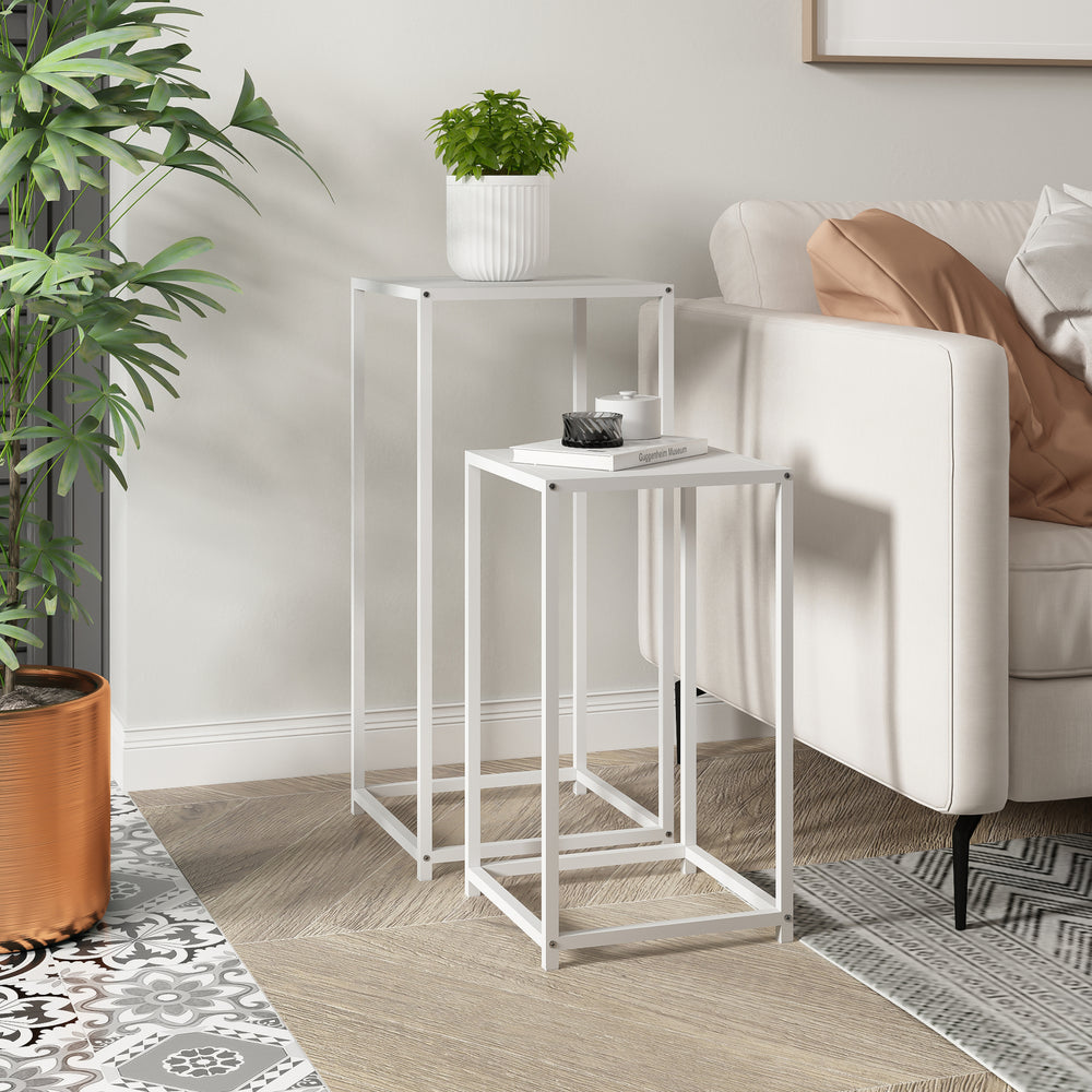 Bijzettafel Åseral 2-delig - Set zuilvorm in verschillende kleuren [en.casa] - premiumXL