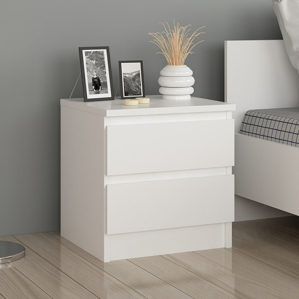 Table de chevet Fuglebjerg 42x40x37 cm blanc [en.casa] - premiumXL